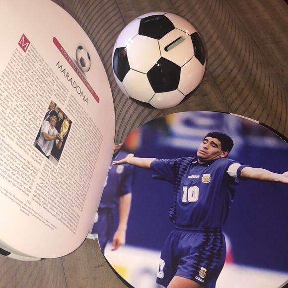 🥅 ⚽️ Soccer ⚽️ Set Vegan Leather Book with Pele Stars ⭐️ of Soccer Ball Bank 🏦 - Picture 11 of 17